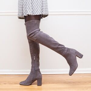 Aquatalia Grey Suede Leather Women’s Over The Knee Boots Size US 9.5 Medium.
